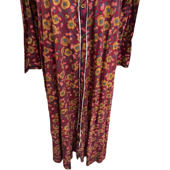 Natural Life Christa Midi Dress Floral Cranberry Cotton Boho NWT XL - Picture 4 of 10